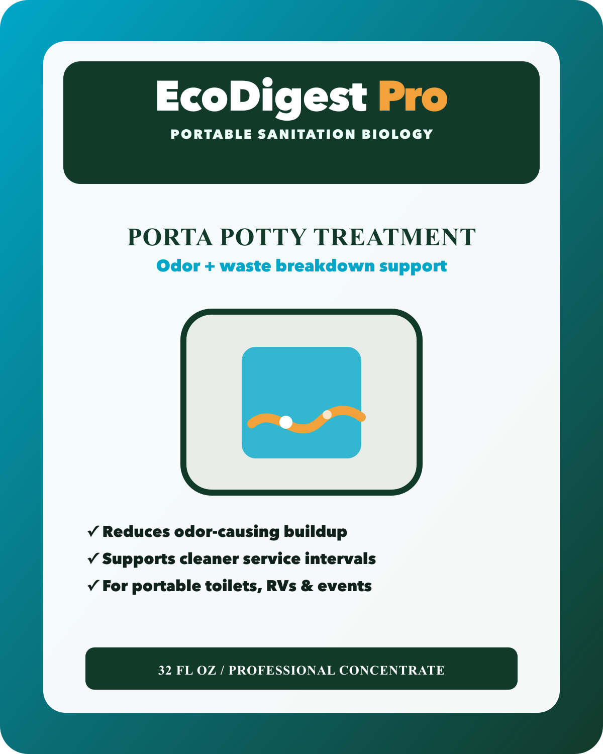 EcoDigest Pro Porta Potty Treatment label art sample